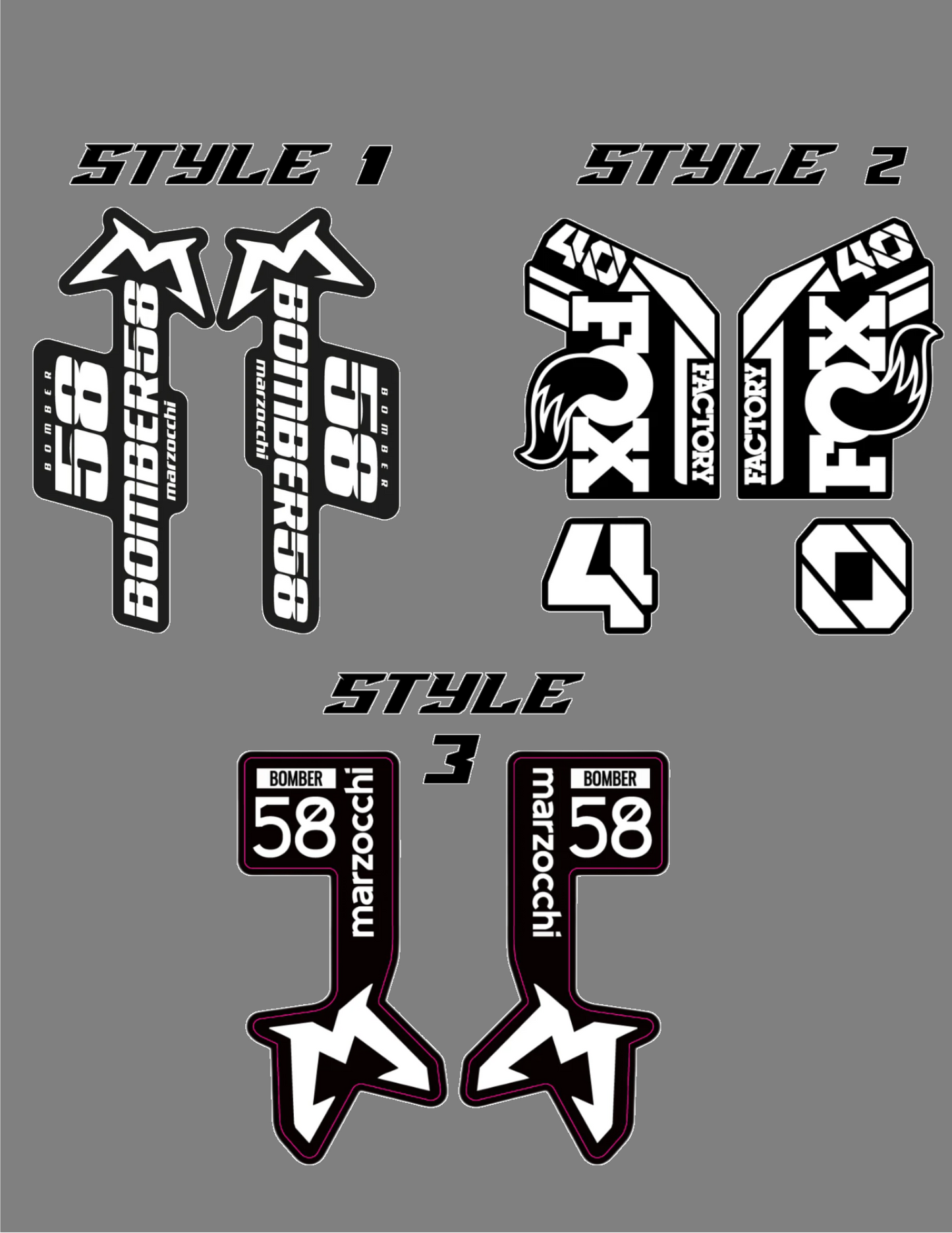 Fox/Marzocchi fork decals